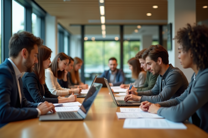 Groupe d'étudiants internationaux en étude collaborative