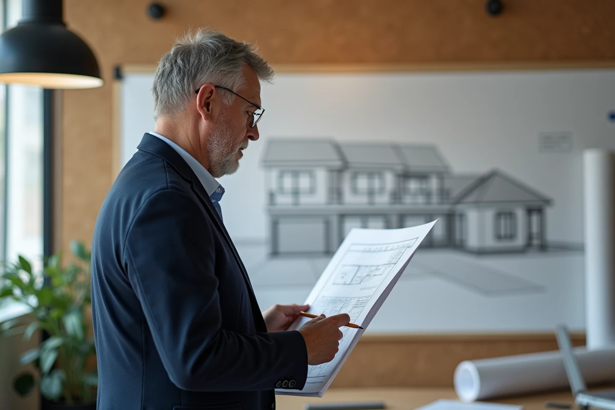 Professionnel évaluant un programme de formation en aménagement intérieur dans un studio de design