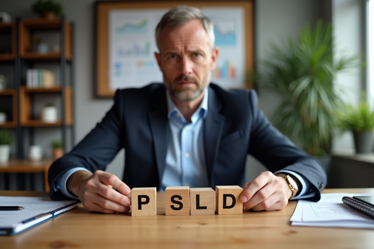 Stratège marketing arrangeant des cubes sur un bureau organisé