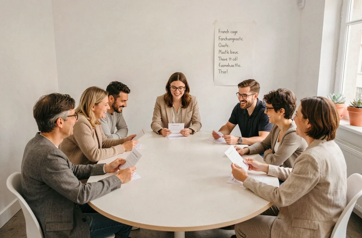 Cours de langue convivial en petit groupe chez Une Autre Langue Lyon, école indépendante